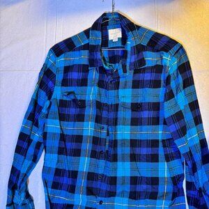 American Eagle Blue and Black Flannel